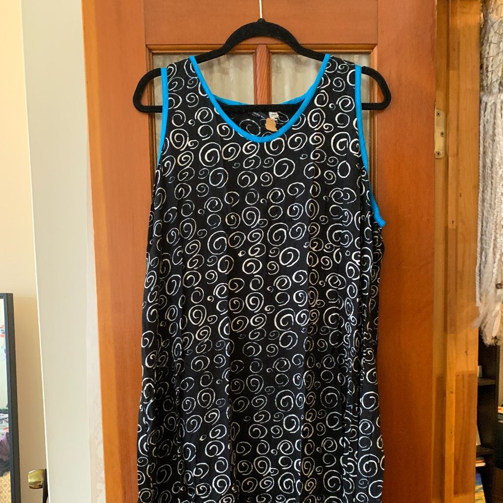 Blue Patterned Beach Cover-Up